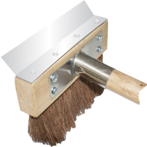 timber handled brush with scraper